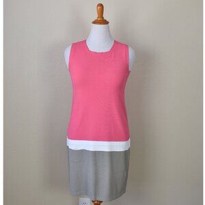 D. Exterior Color Block Stretch Knit Shift Dress - L